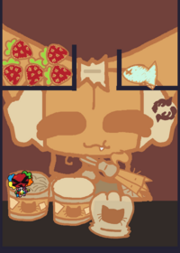 My oc eating game also oreothepup’s oc