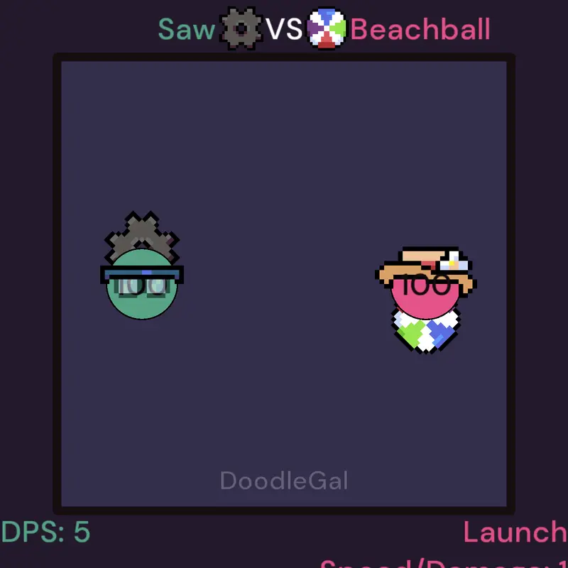 Saw ⚙️ vs Beachball 🏖️ by @DoodleGal