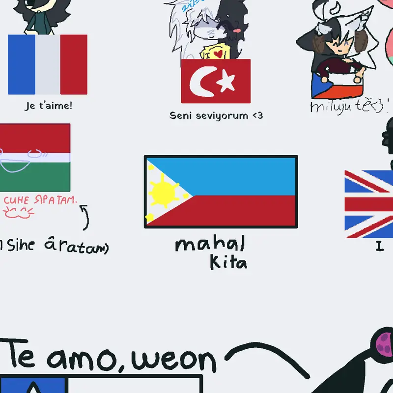 "i love you" in Chile <3 (I'm the cat) by @BabyFoxie