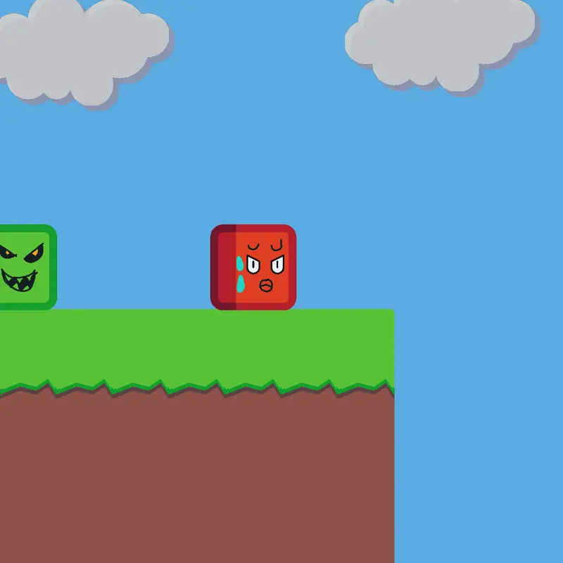 Evil green pushes red off the cliff by @MatildaStirling13