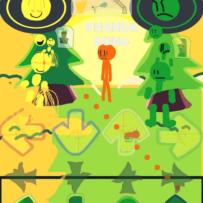 Stickman amarillo vs Stickman verde by @InakialfonsoLopezahu