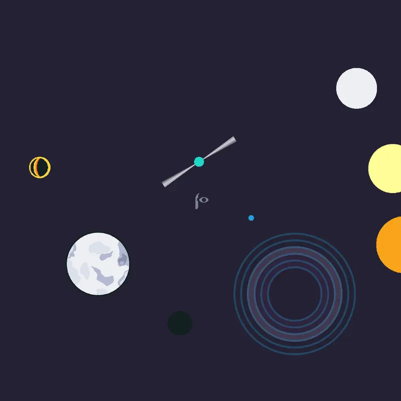 Space/star gravity test by @StrangeGameA