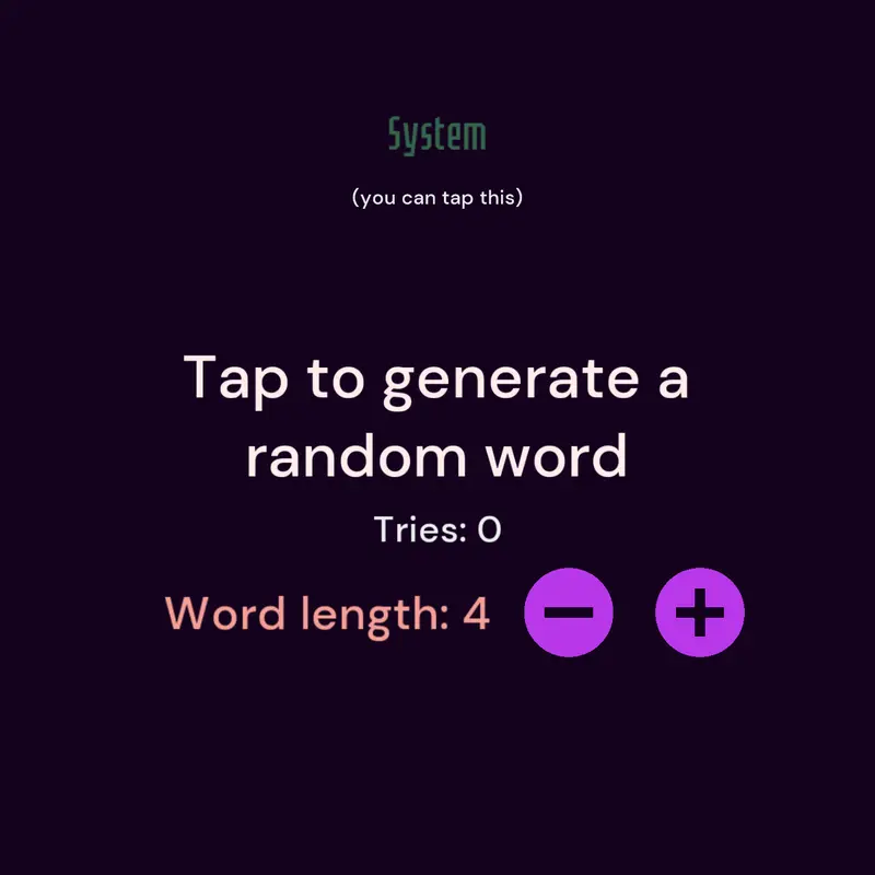 Random word generator by @TWGP