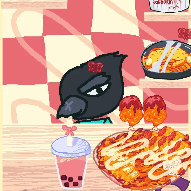 Crow mukbang by @CROW_OFFICIAL