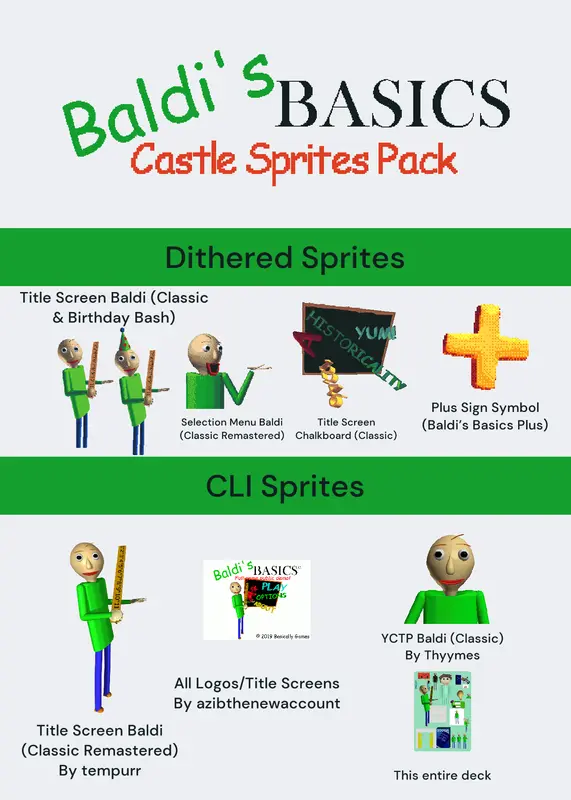 Baldi’s Basics Castle Sprites Pack by @-Citadel-Official-