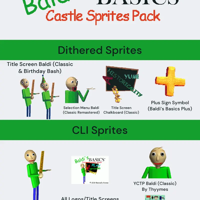 Baldi’s Basics Castle Sprites Pack by @-Citadel-Official-