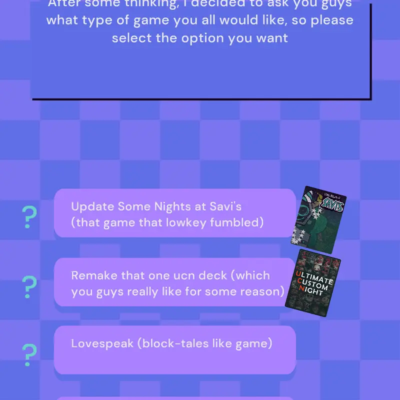 Vote for my next game by @HiMyNameIsStatic