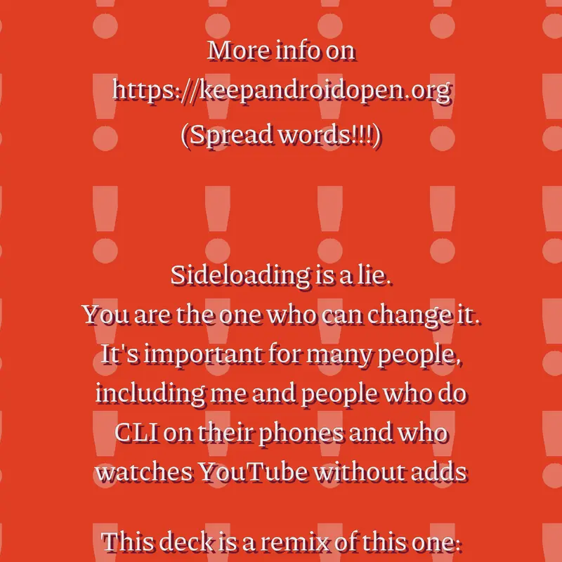 Keep android open! by @TNT_official