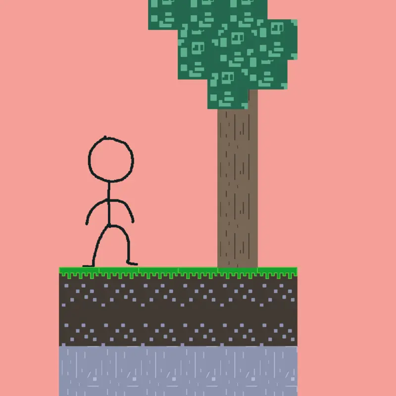 Minecraft but you're a Stickman by @santanaisback