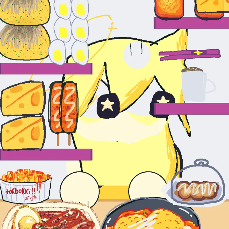 Mukbang with my oc by @NaranciaGhirga
