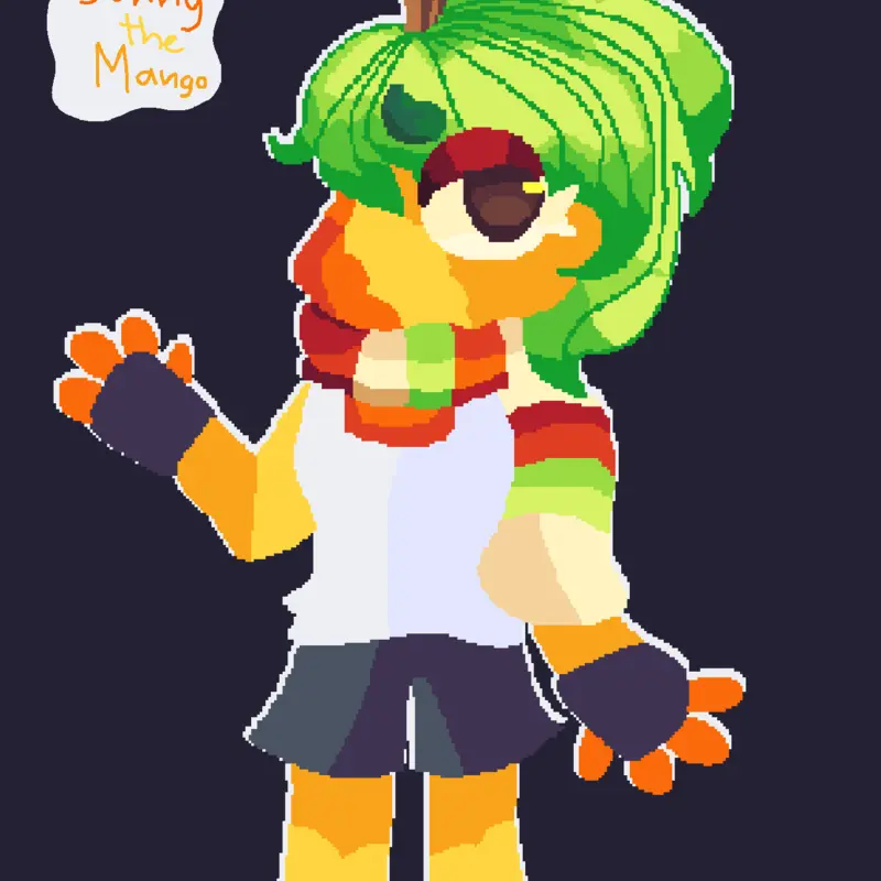 Sunny the 🥭 - A Redraw Card by @QuailDoRe