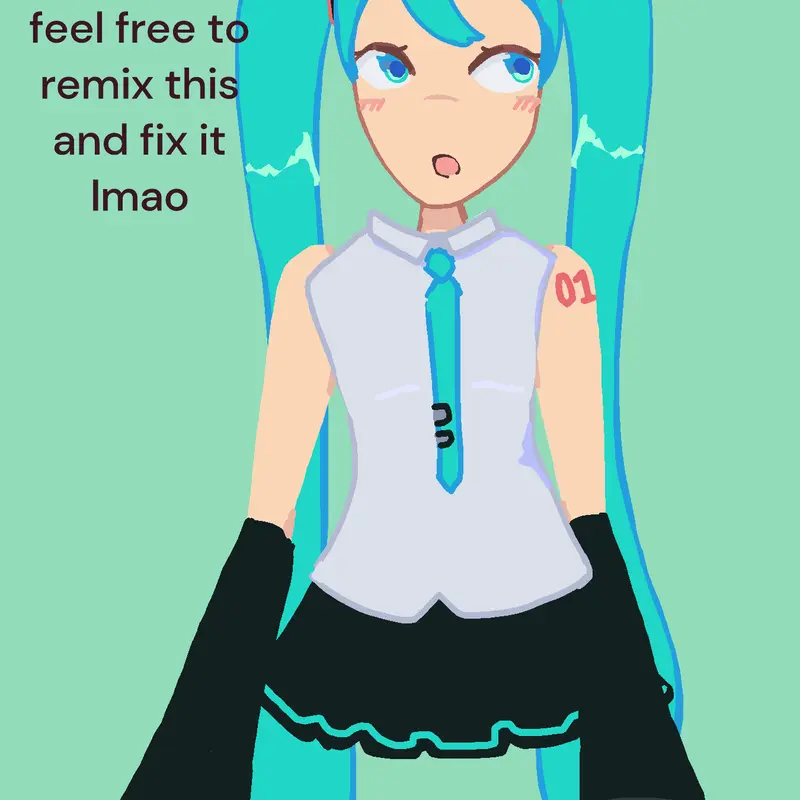 hatsune miku ragdoll WIP by @Noorymctooty