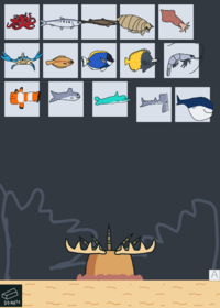 Sea feed worms eat