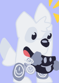 My square wolf surprised with a visor