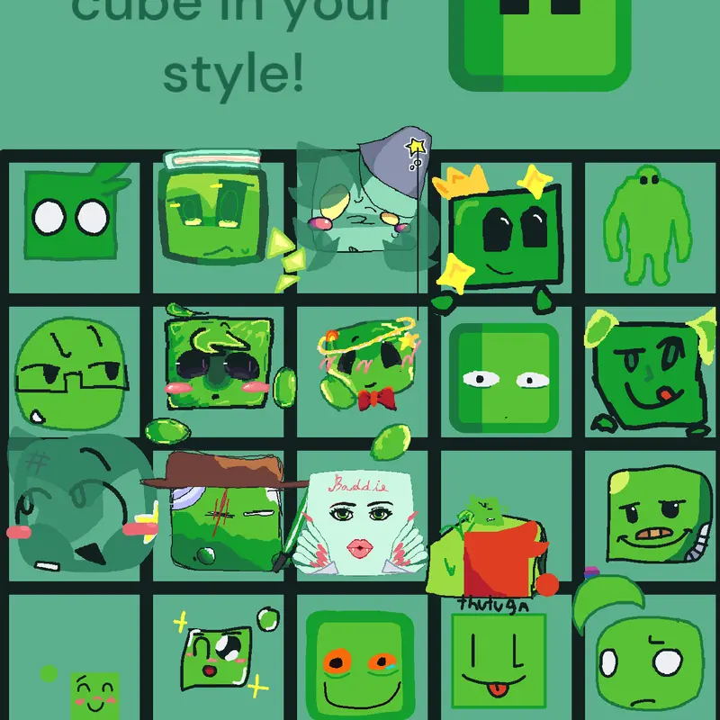 Excuse me Green... Green cube by @gaki_sally_face