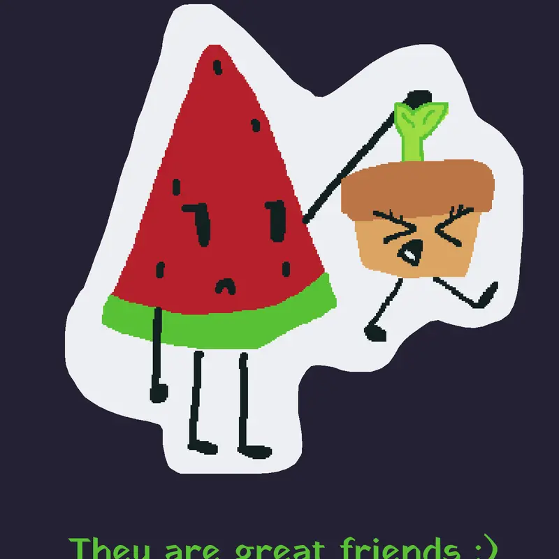 Watermelon and plant pot :) by @Plants_N_Melons