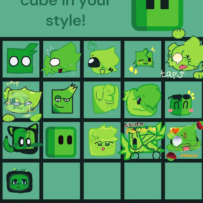 Draw green cube in your stlye by @Bergirl