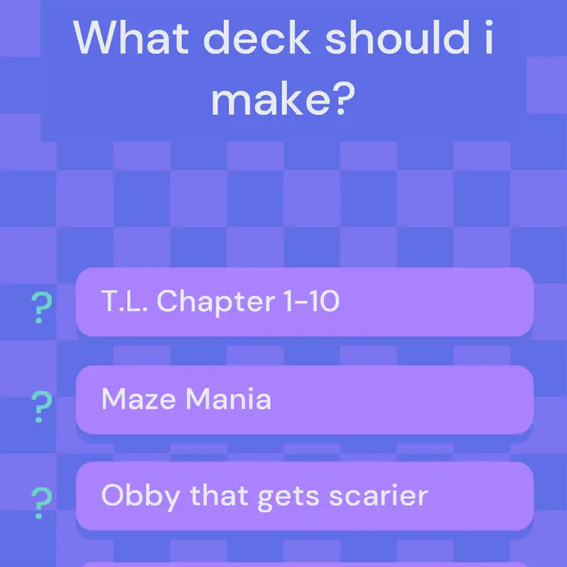 Poll kit - What deck should i make? by @TanoshiLand