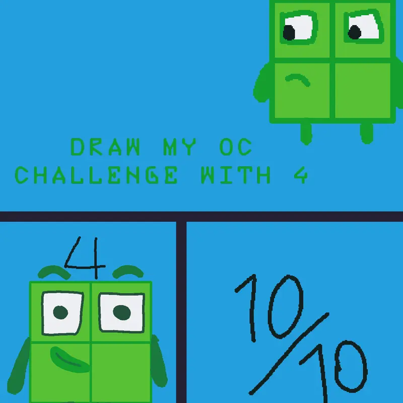 drawing Numberblocks 4 by @tiana3425