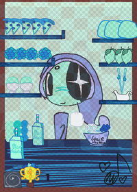 Astro eating only blue food!