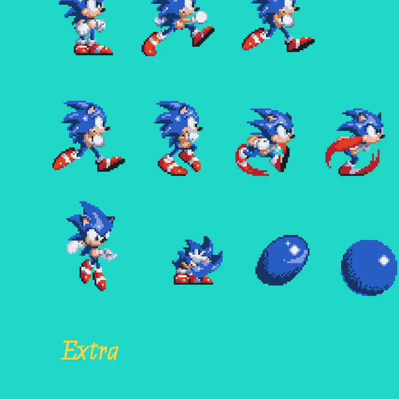 Sonic 3 Sprites by @KupurTheCat