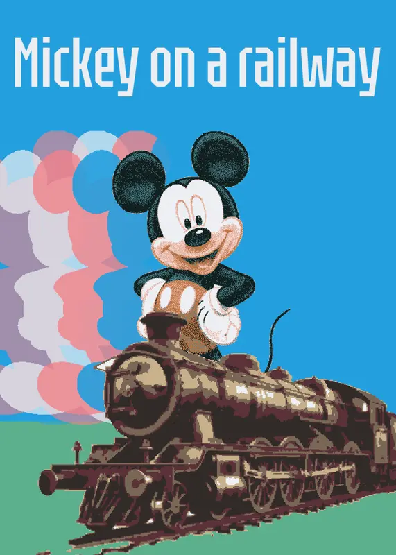 Mickey on a railway by @solarball-Guy