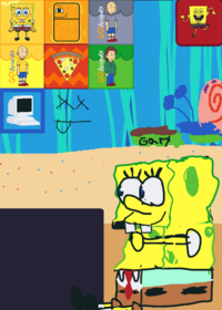 Spongebob eats something