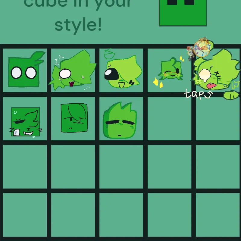 Draw your own green cube! by @Googlywoogly789