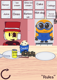 minion and sammy eating mukbang