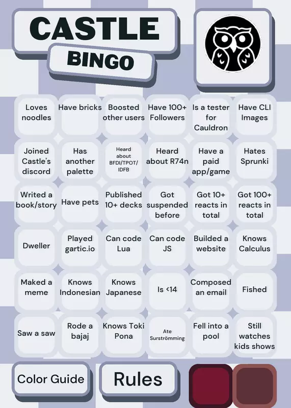 Castle BINGO by @calEr08Alt