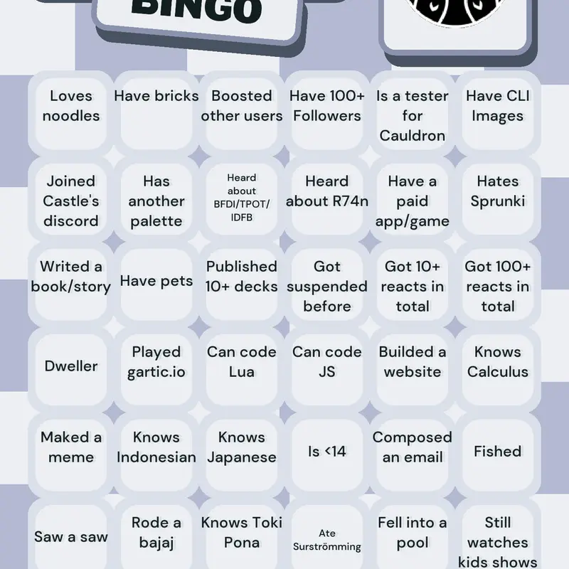 Castle BINGO by @calEr08Alt