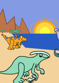 The Dinosaurs are having fun at summer!