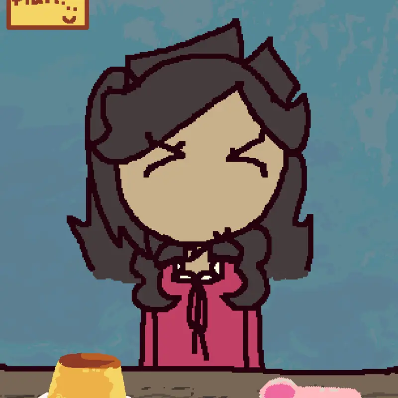 Eating flan by @celestialy