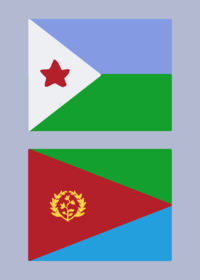 Flag band : Djibouti and Eritrea