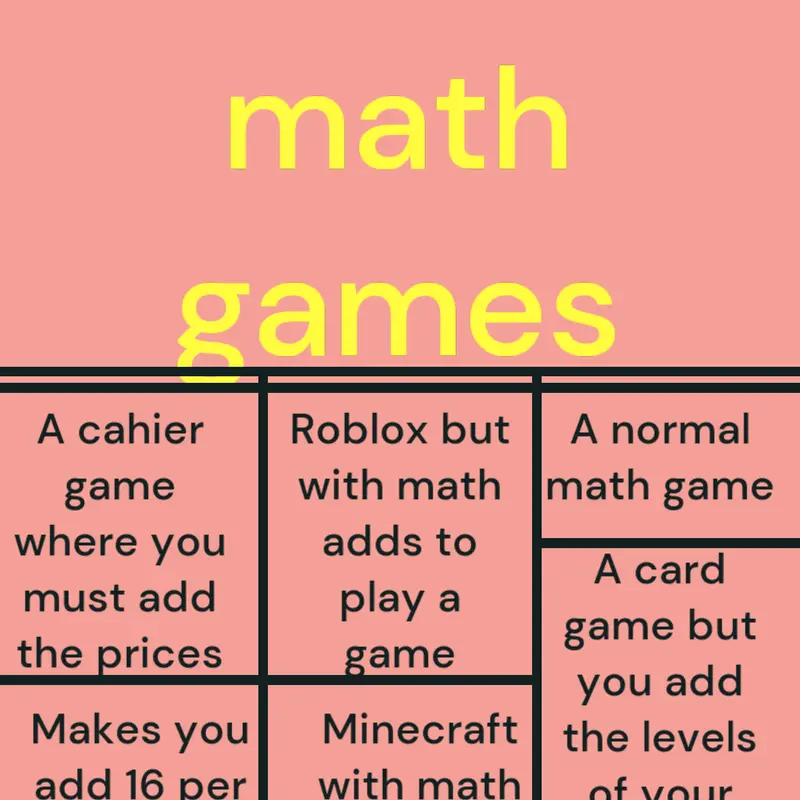 Ideas foe math games by @liam_pingo