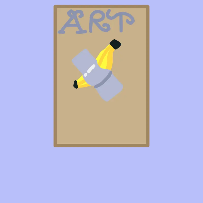 Banana taped to canvas by @KoolKatzz