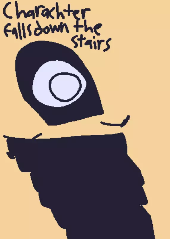 Character falls down the stairs by @Flover-Hop
