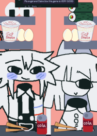 Claire & Angel eating :D