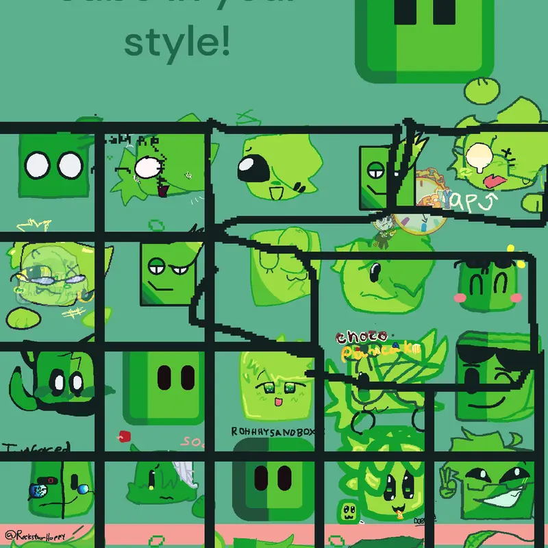 Draw green cube in your style! by @Gamer_starz