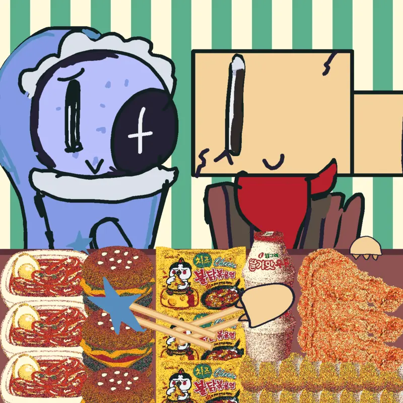 Astro and Shelly mukbang :D by @4leafclover