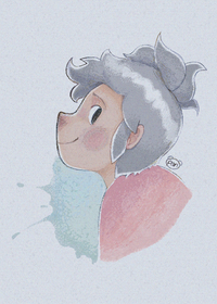 experimental watercolor pencil drawing