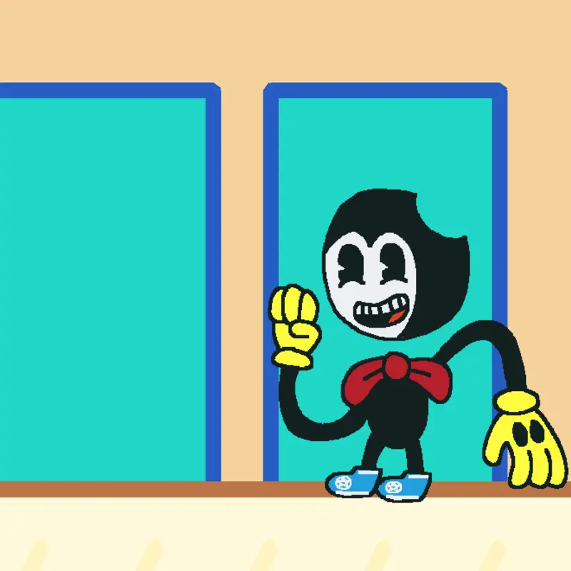 Bendy is not taking his sneakers off! by @Bendy_The_Demon