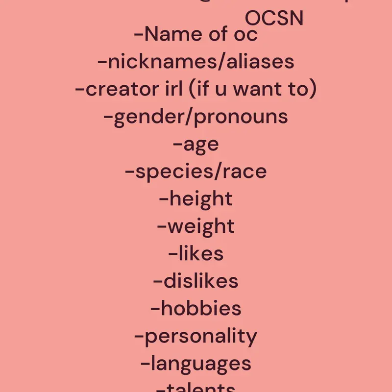 OC UNIVERSE FORM by @Shade_cc