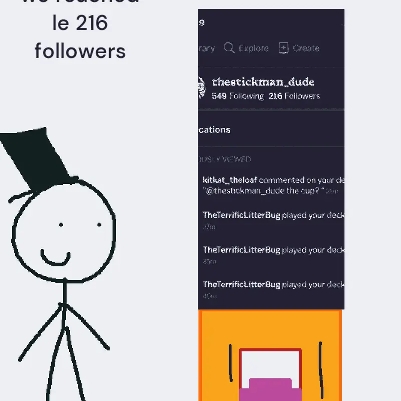 216 followers by @thestickman_dude