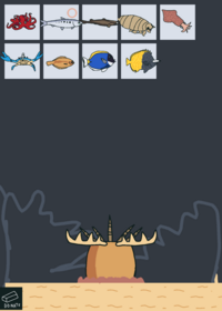 Giant fish worm monster