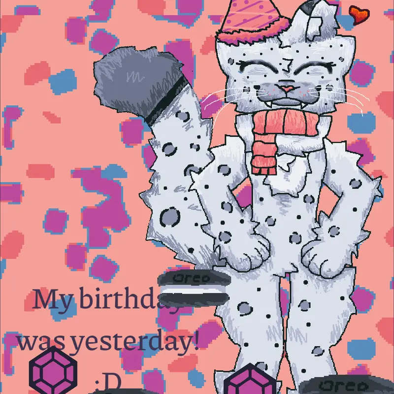 My b-day :3 by @SillySnowLe0pard