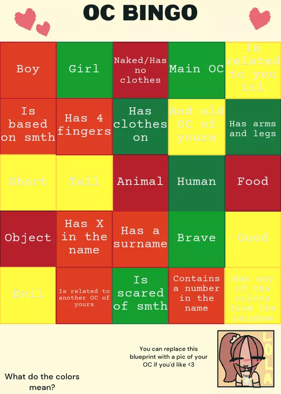 oc bingo by @just_a_cute_emoji