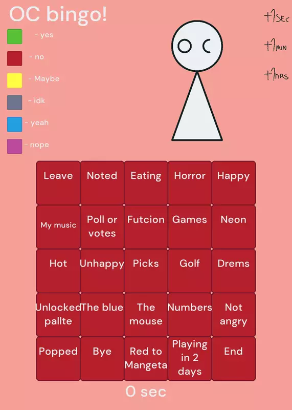 Oc bingo by @ThallytaMonteiro