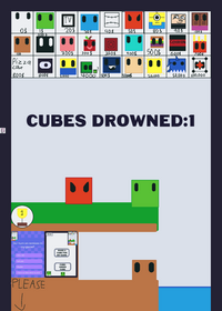 Throw cubes in water