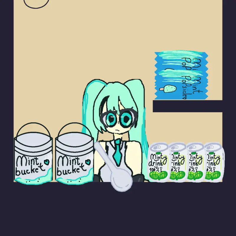 Miku mukbang by @yourlocalBubble_4